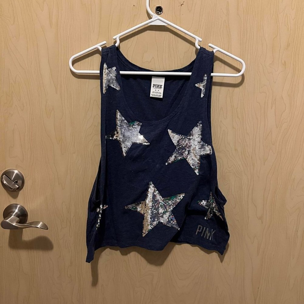 VS pink bling stars tank top